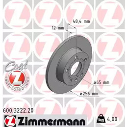 Stabdžių diskas  ZIMMERMANN 600.3222.20