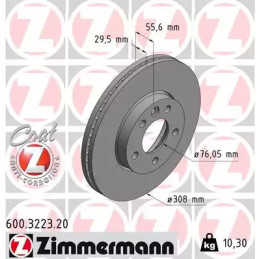 Stabdžių diskas  ZIMMERMANN 600.3223.20