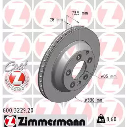 Stabdžių diskas  ZIMMERMANN 600.3229.20