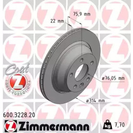 Stabdžių diskas  ZIMMERMANN 600.3228.20