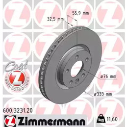 Stabdžių diskas  ZIMMERMANN 600.3231.20