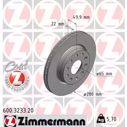 Stabdžių diskas  ZIMMERMANN 600.3233.20