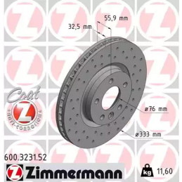 Stabdžių diskas  ZIMMERMANN 600.3231.52