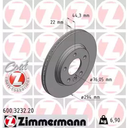 Stabdžių diskas  ZIMMERMANN 600.3232.20