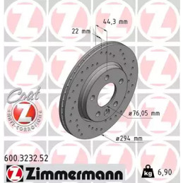 Stabdžių diskas  ZIMMERMANN 600.3232.52