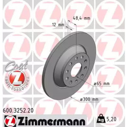 Stabdžių diskas  ZIMMERMANN 600.3252.20