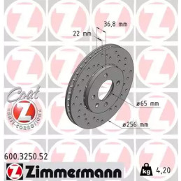 Stabdžių diskas  ZIMMERMANN 600.3250.52