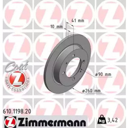 Stabdžių diskas  ZIMMERMANN 610.1198.20