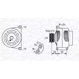 Kintamosios srovės generatorius  MAGNETI MARELLI 063377027010