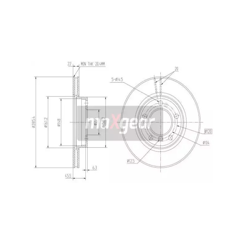 Stabdžių diskas  MAXGEAR 19-0690MAX
