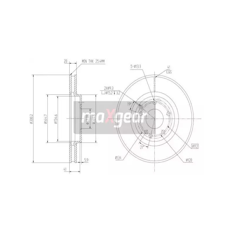 Stabdžių diskas MAXGEAR 19-0724