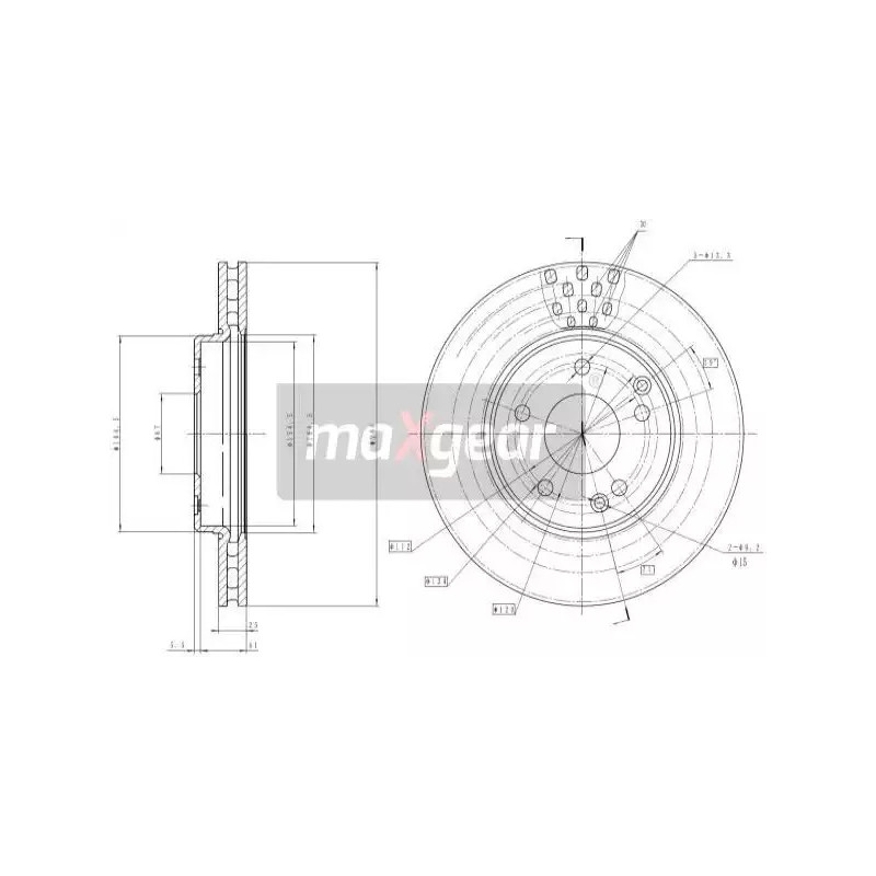 Stabdžių diskas MAXGEAR 19-0725