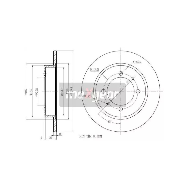 Stabdžių diskas MAXGEAR 19-0733