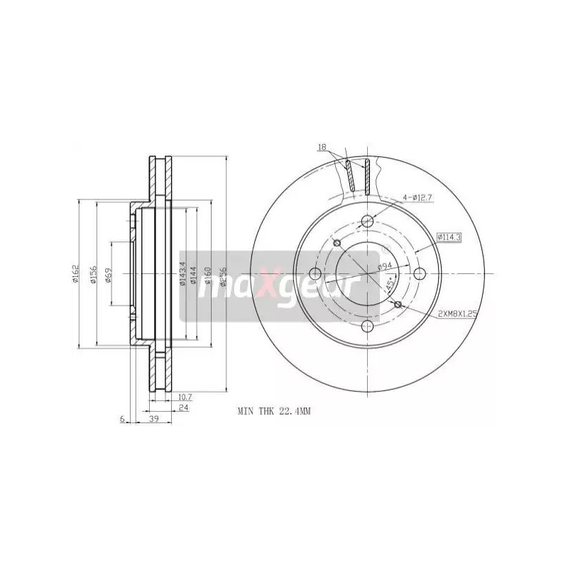 Stabdžių diskas MAXGEAR 19-0731