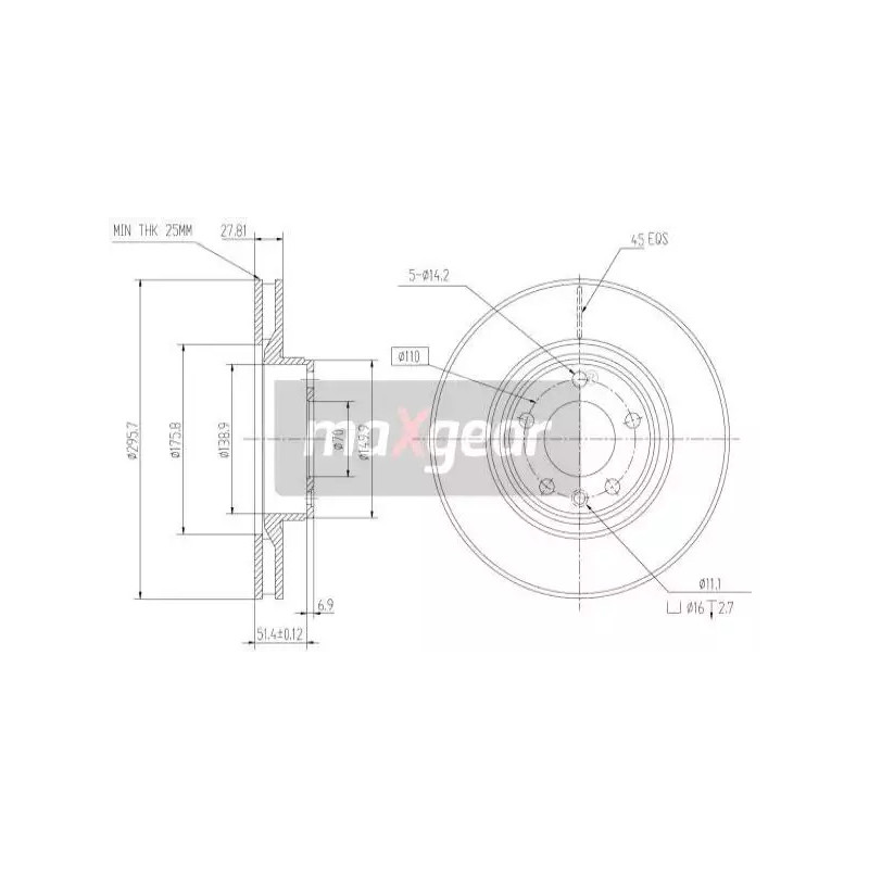 Stabdžių diskas MAXGEAR 19-0736