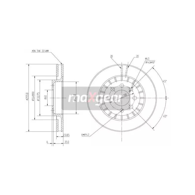 Stabdžių diskas MAXGEAR 19-0743