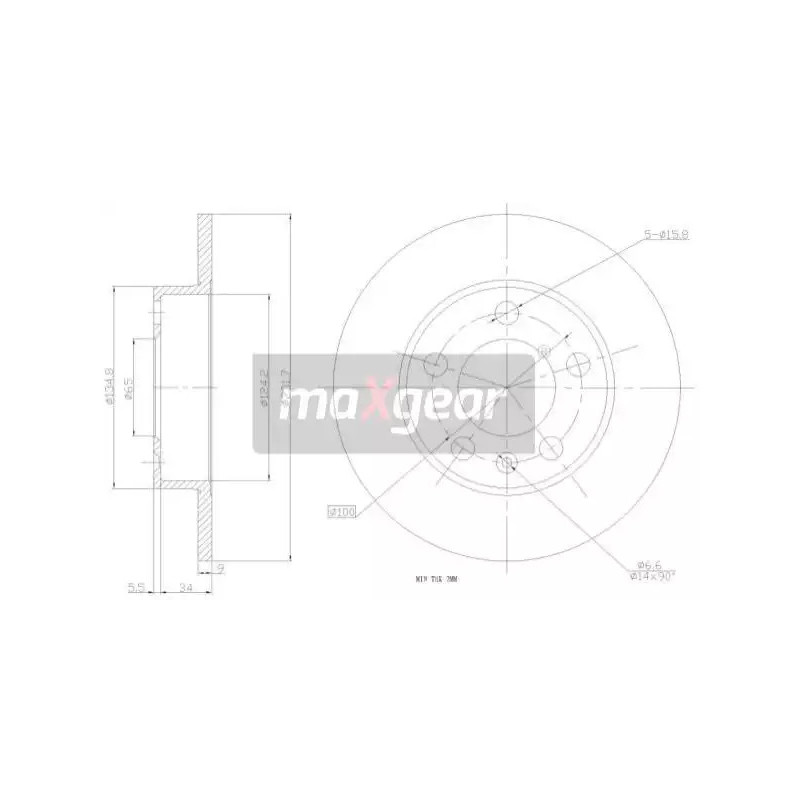 Stabdžių diskas MAXGEAR 19-0749