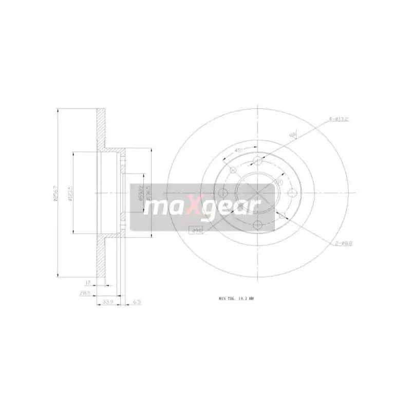 Stabdžių diskas  MAXGEAR 19-0768MAX