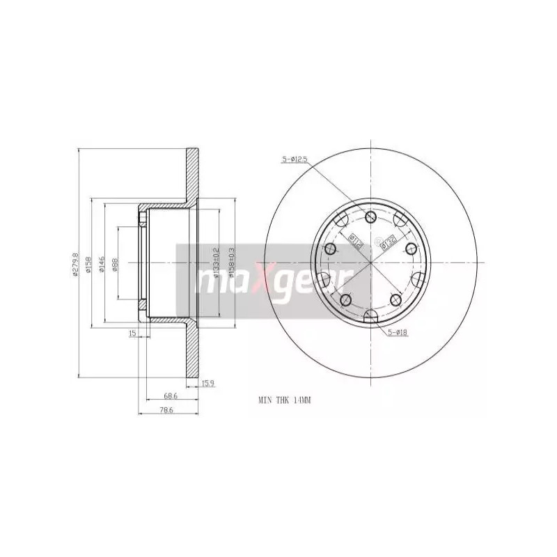 Stabdžių diskas MAXGEAR 19-0779
