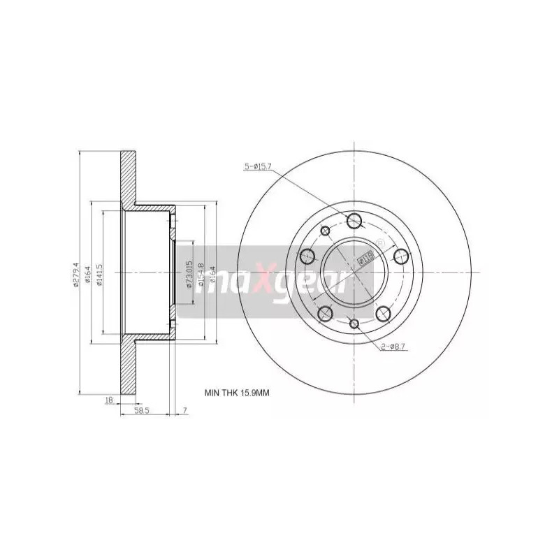 Stabdžių diskas MAXGEAR 19-0785