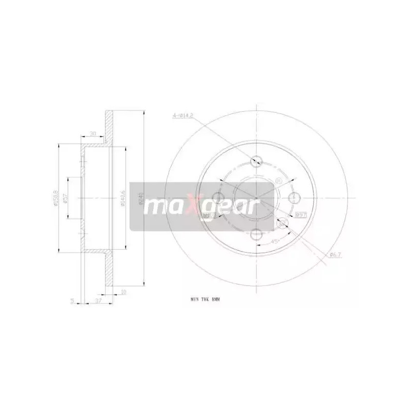 Stabdžių diskas MAXGEAR 19-0791