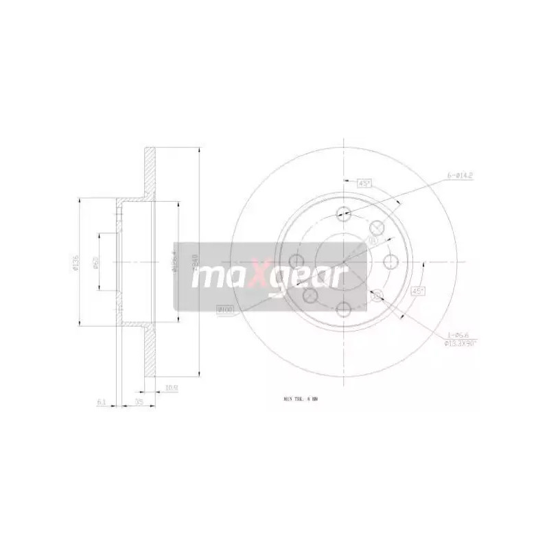 Stabdžių diskas MAXGEAR 19-0795