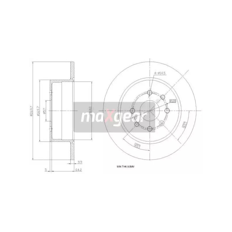 Stabdžių diskas MAXGEAR 19-0788