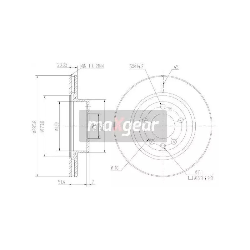 Stabdžių diskas MAXGEAR 19-0797