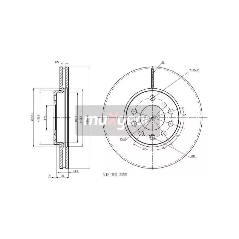 Stabdžių diskas MAXGEAR 19-0812