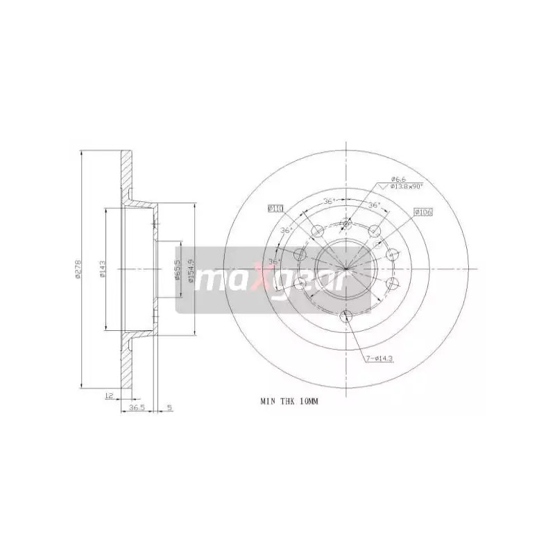 Stabdžių diskas MAXGEAR 19-0813