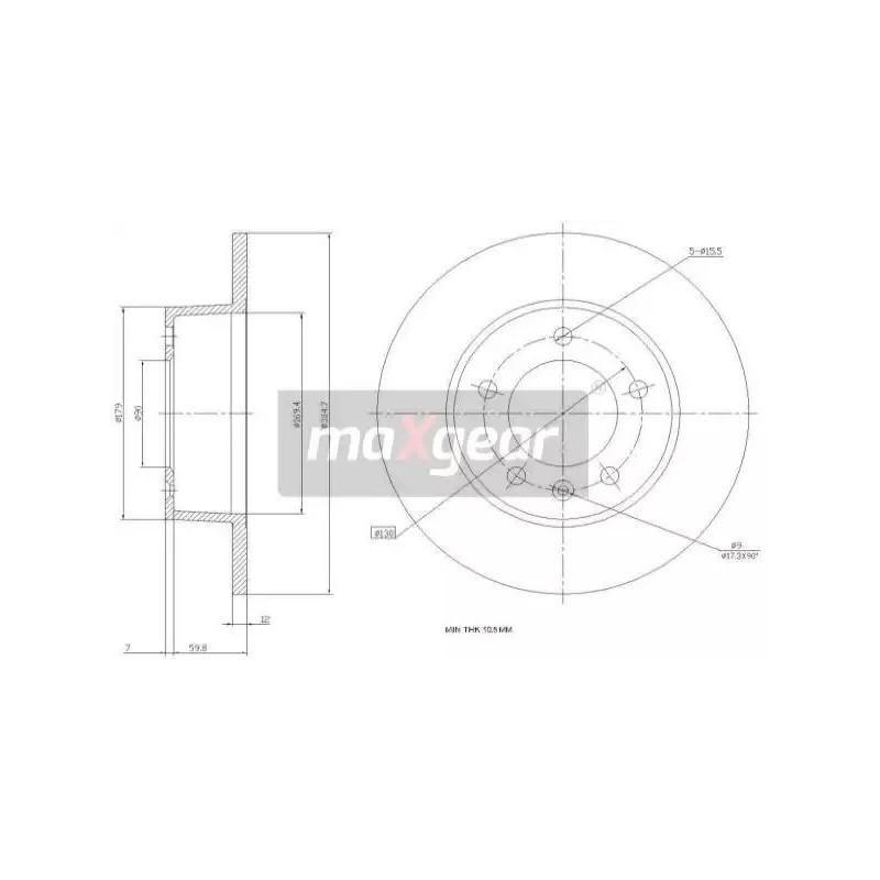 Stabdžių diskas  MAXGEAR 19-0815MAX