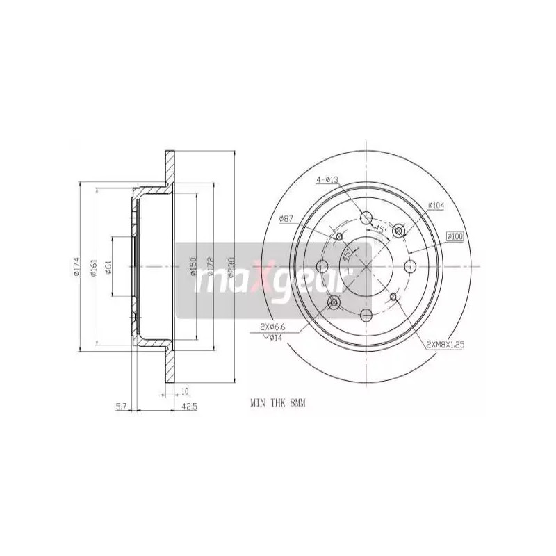 Stabdžių diskas MAXGEAR 19-0921