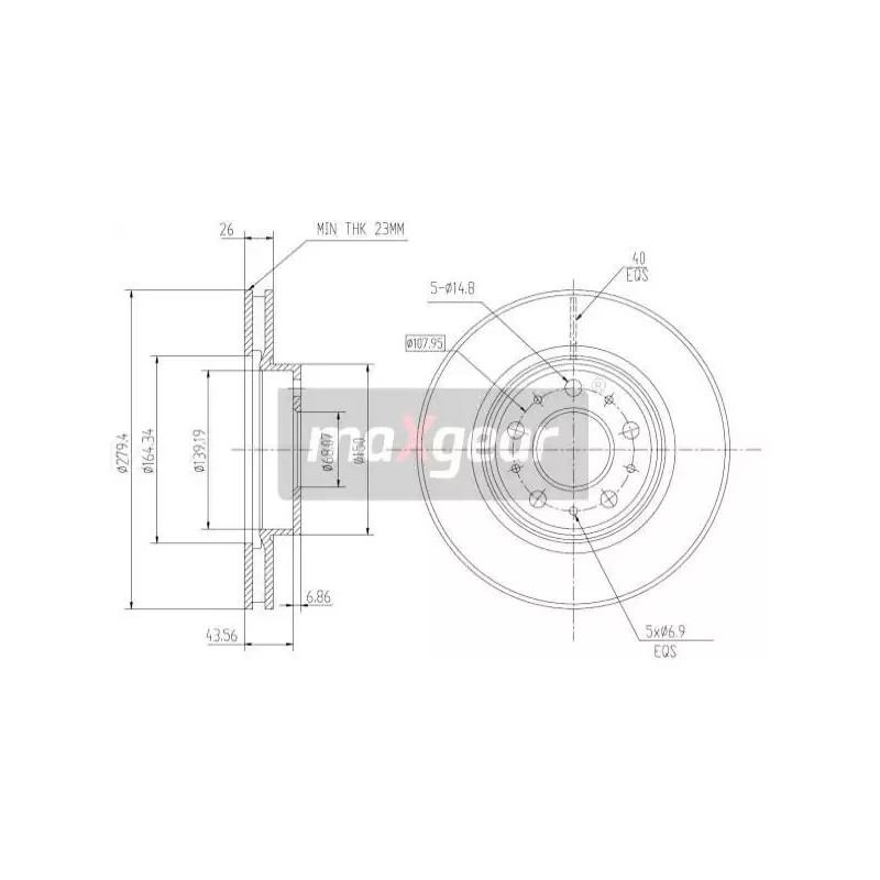 Stabdžių diskas MAXGEAR 19-0761
