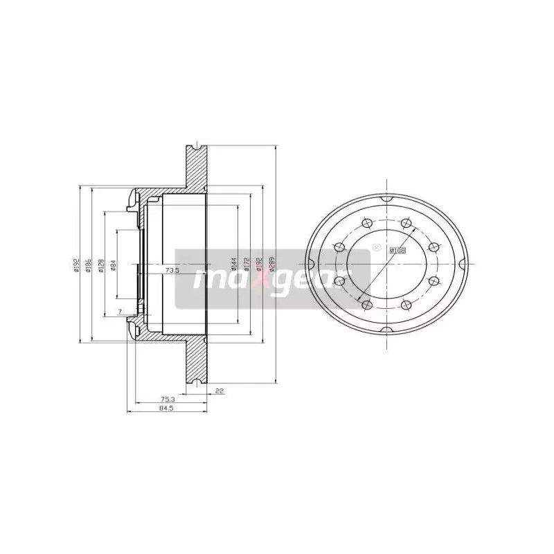 Stabdžių diskas MAXGEAR 19-0986