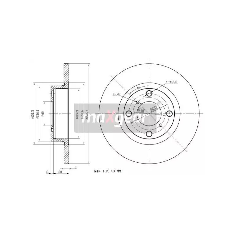 Stabdžių diskas MAXGEAR 19-0961