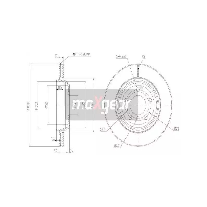 Stabdžių diskas MAXGEAR 19-1017