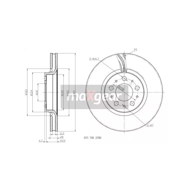 Stabdžių diskas MAXGEAR 19-1006MAX