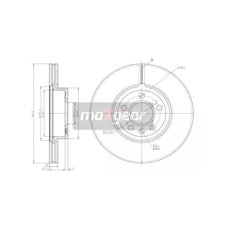 Stabdžių diskas MAXGEAR 19-1024