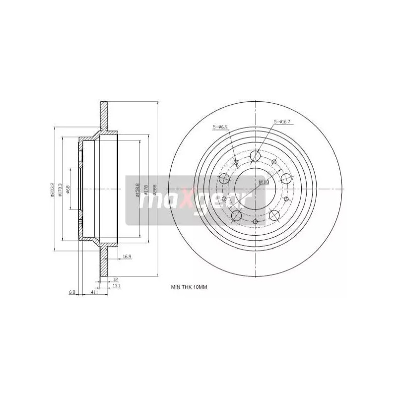 Stabdžių diskas MAXGEAR 19-1022