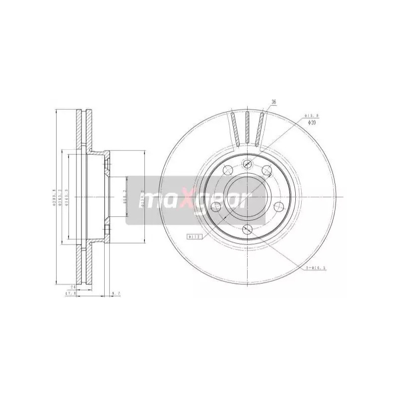 Stabdžių diskas MAXGEAR 19-1035
