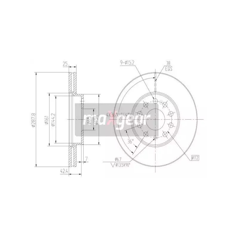 Stabdžių diskas MAXGEAR 19-1059