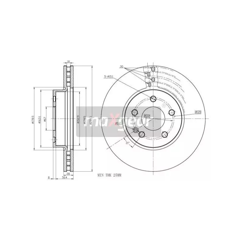 Stabdžių diskas MAXGEAR 19-1055