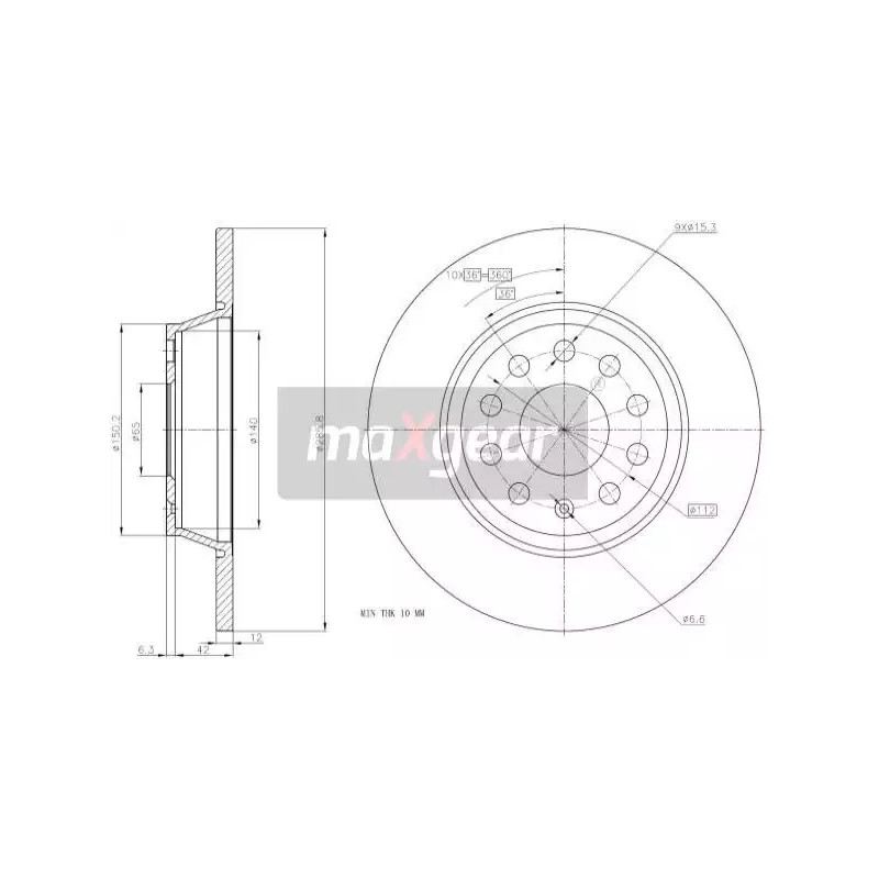 Stabdžių diskas  MAXGEAR 19-1229MAX