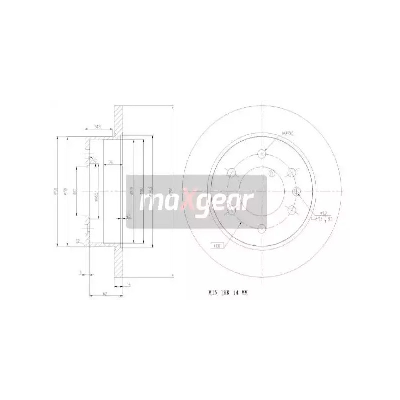 Stabdžių diskas MAXGEAR 19-1235