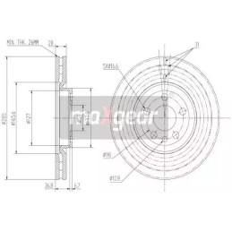 Stabdžių diskas MAXGEAR 19-1291