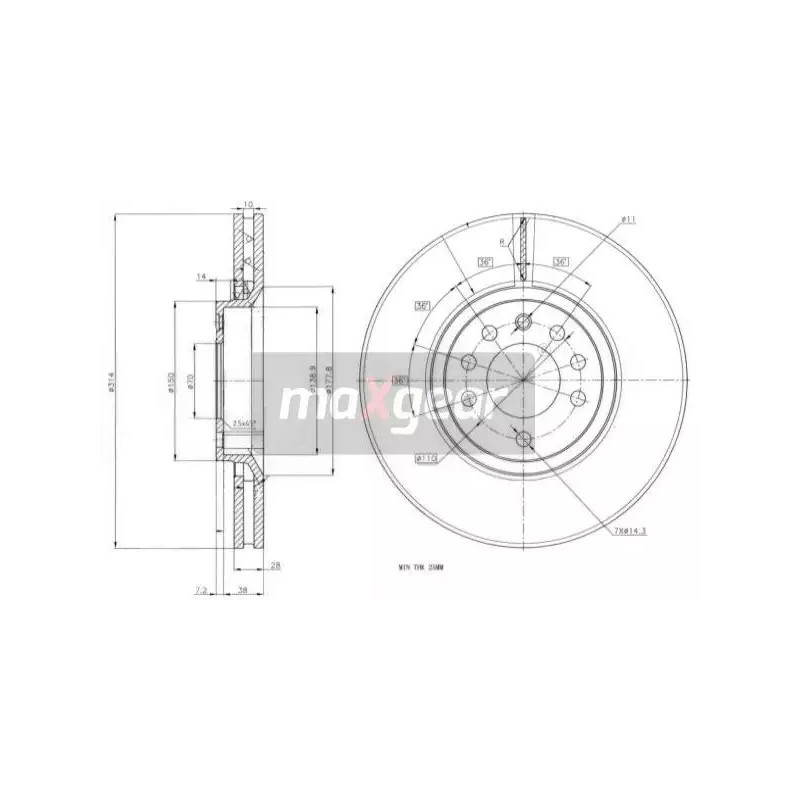 Stabdžių diskas MAXGEAR 19-1318