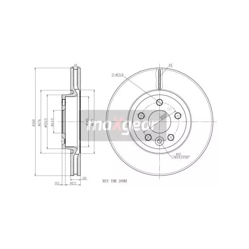 Stabdžių diskas MAXGEAR 19-1332