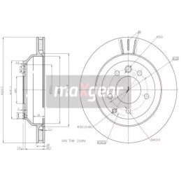 Stabdžių diskas MAXGEAR 19-1833