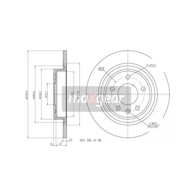 Stabdžių diskas  MAXGEAR 19-2331
