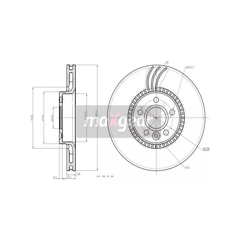 Stabdžių diskas  MAXGEAR 19-2429